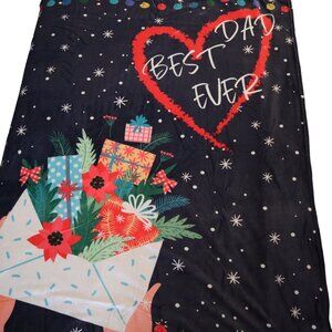 Best Dad Ever Gift for Dad Fleece Throw Blanket 58" X 44" Christmas Holiday Gift